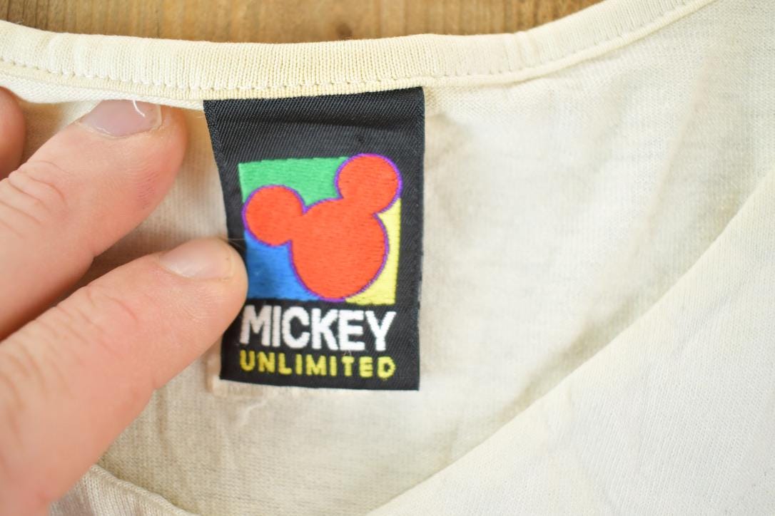 Vintage 1990s Mickey Mouse Party Disney Cartoon Promo Baseball Jersey Mens XL