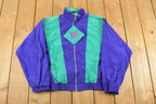 Vintage 1990s Puma Abstract Full Zip Windbreaker Jacket Women's Medium