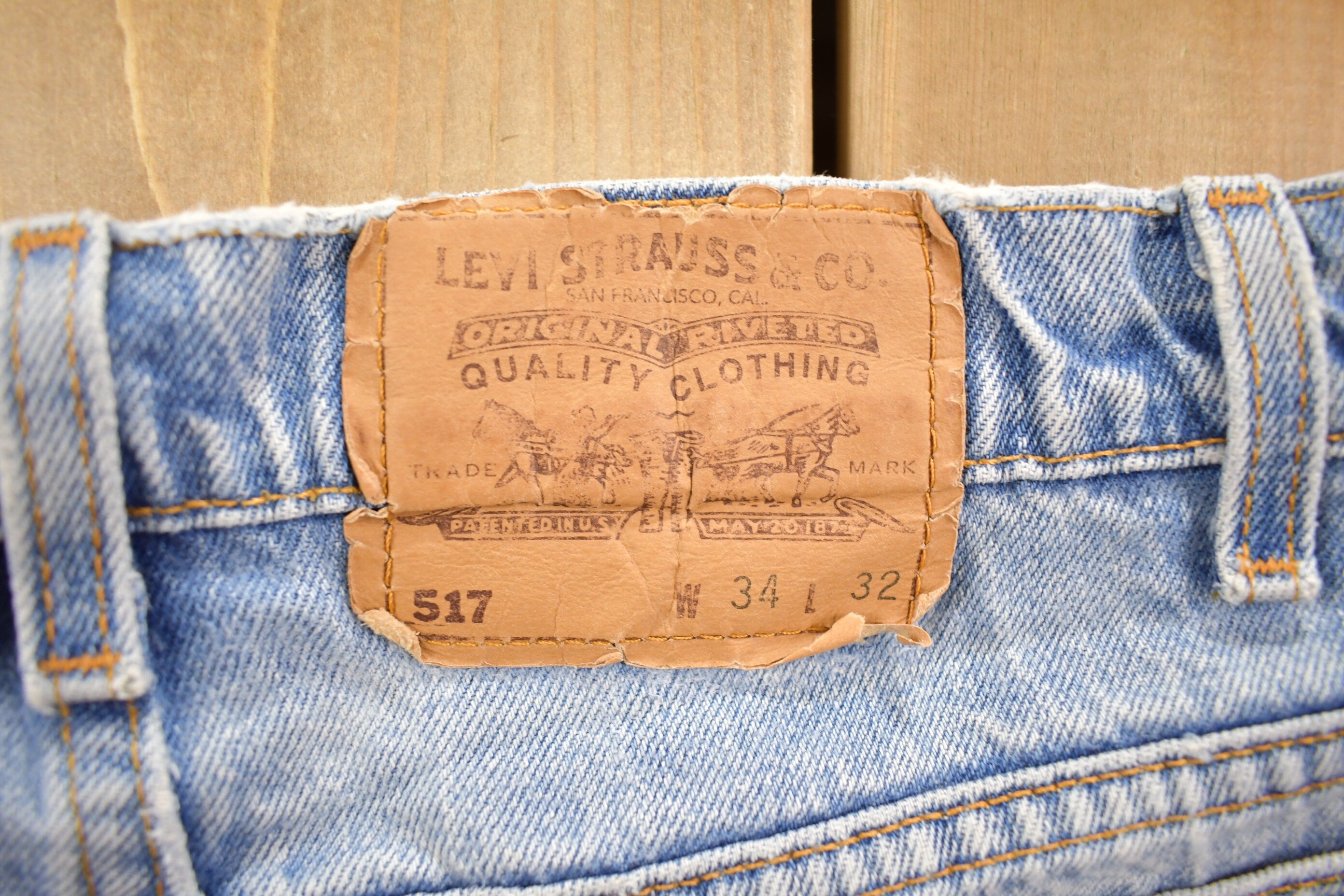 Vintage 1980s Levi's 517 Orange Tab Jeans Size 33 x 30.5