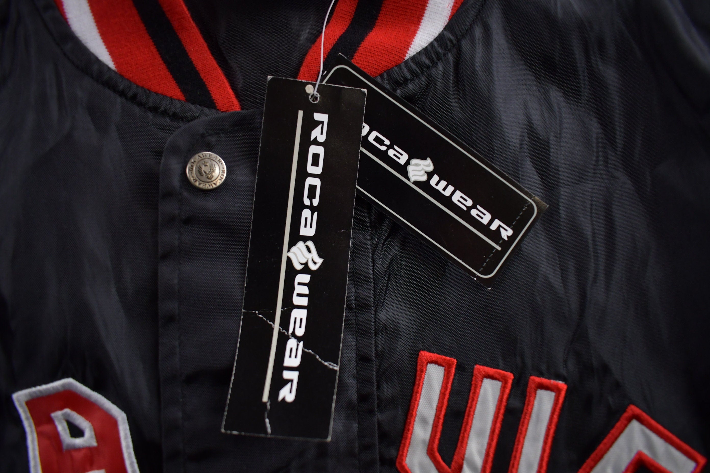 Vintage 2000s Roc A Wear Deadstock Embroidered Windbreaker Snap Button Jacket Size XL