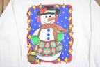 Vintage 1990s Cute Snowman Graphic Crewneck Sweatshirt