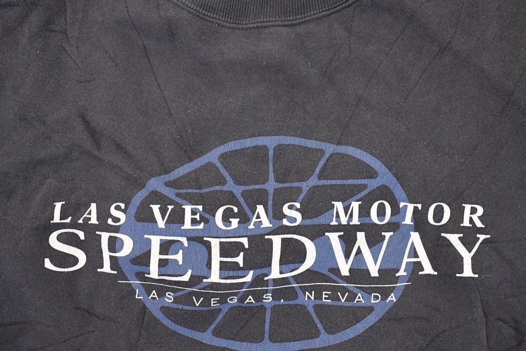 Vintage 1990s Las Vegas Motor Speedway Graphic Print Crewneck Sweatshirt Mens XL