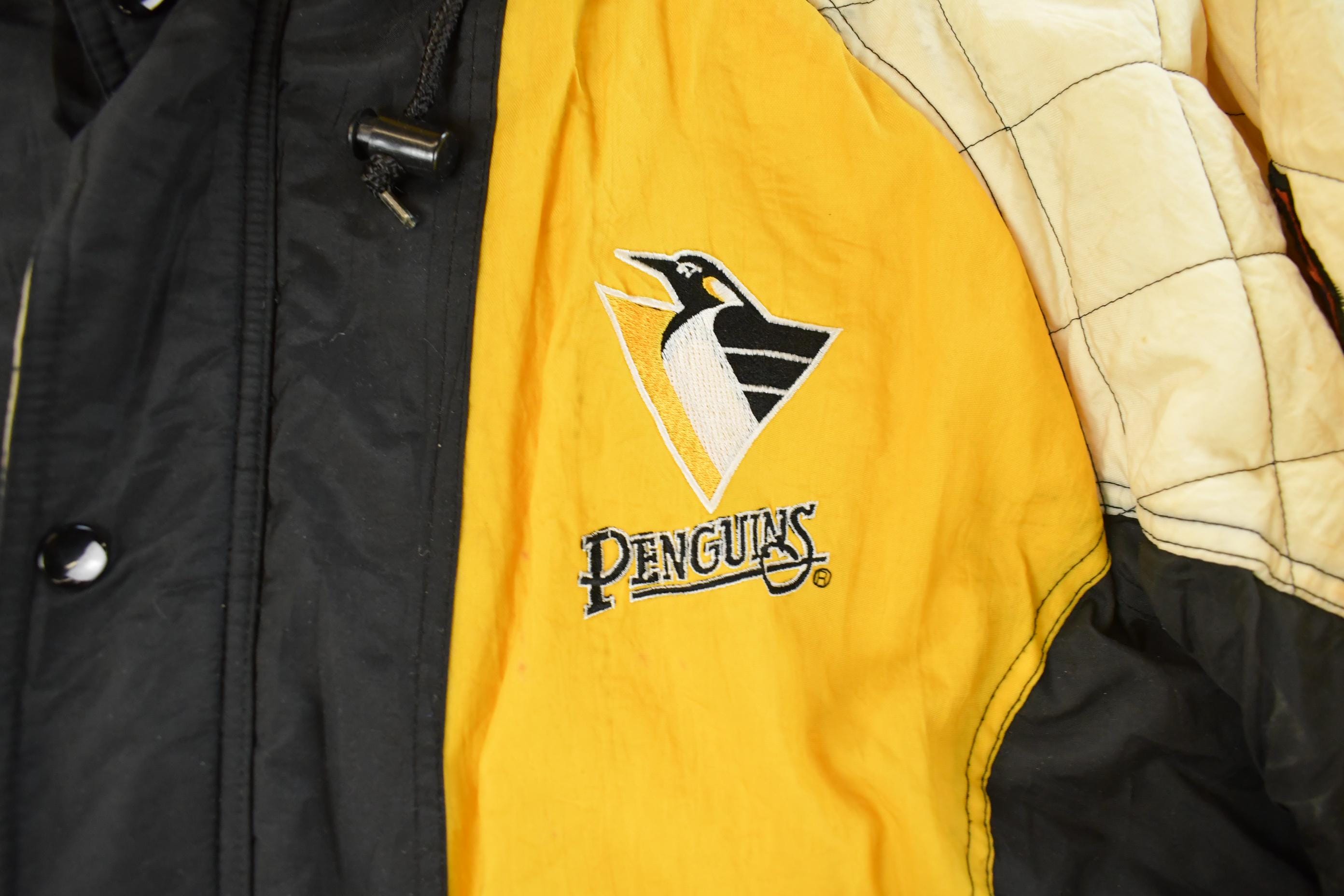 Vintage 1990s Pittsburgh Penguins NHL Starter Hooded Jacket Men's XL