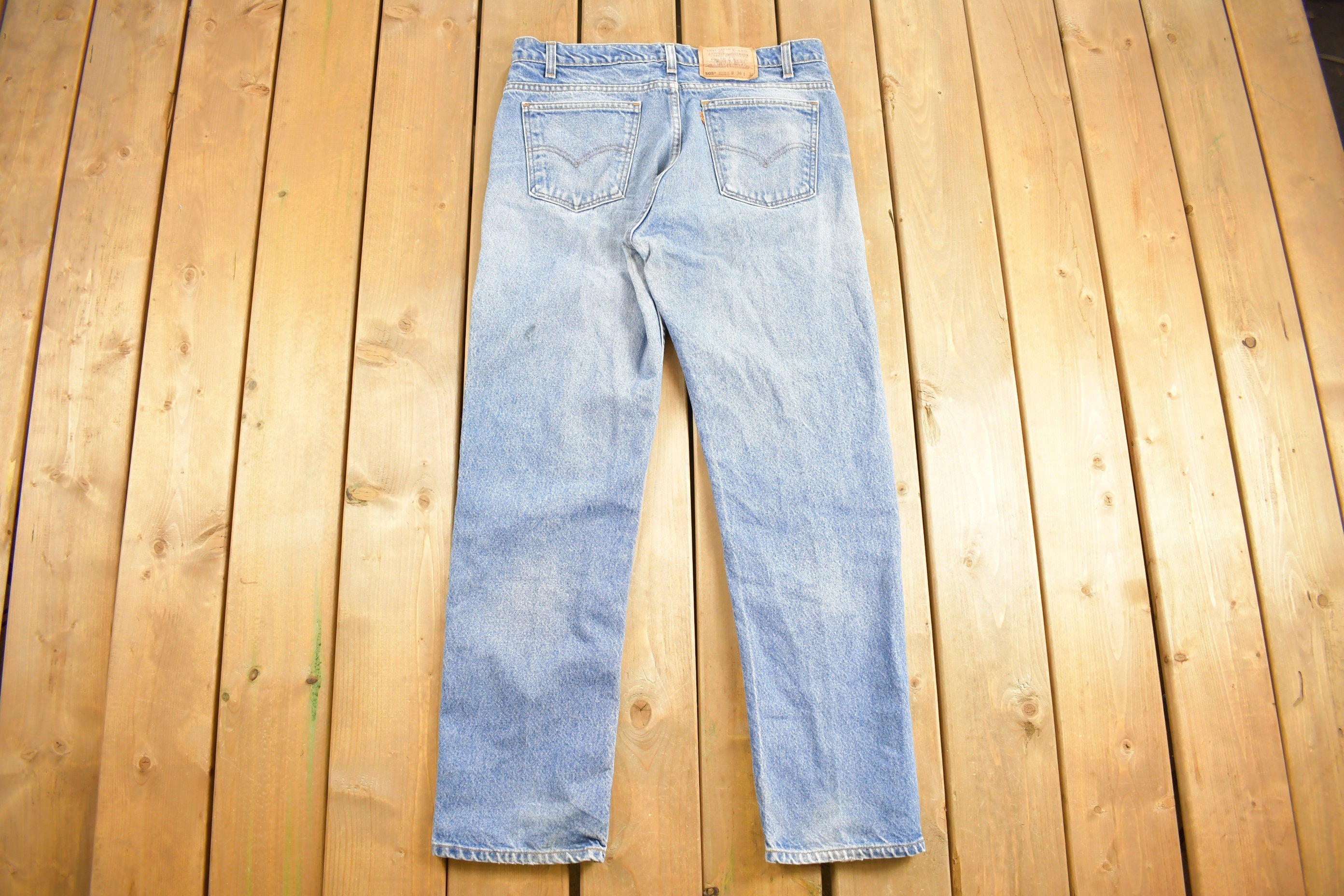 Vintage 1990s Levi's 505 Orange Tab Jeans Size 36 x 30.5