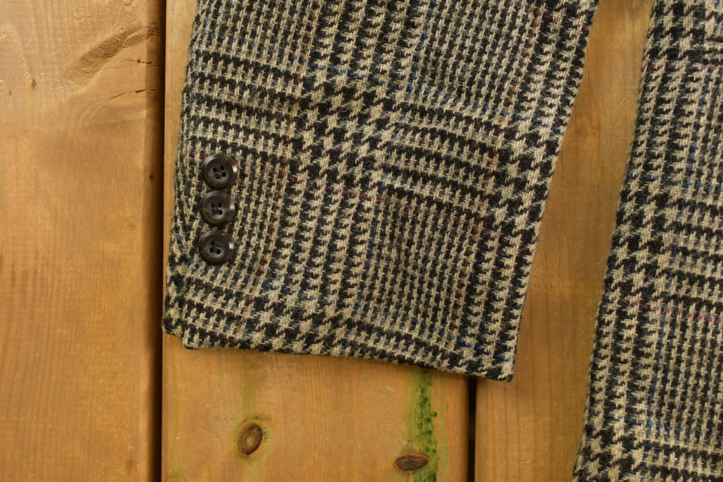 Vintage 1990s Wool Blazer Plaid Jacket