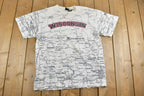 Vintage 1990s Wisconsin All Over Print Map Souvenir T-Shirt