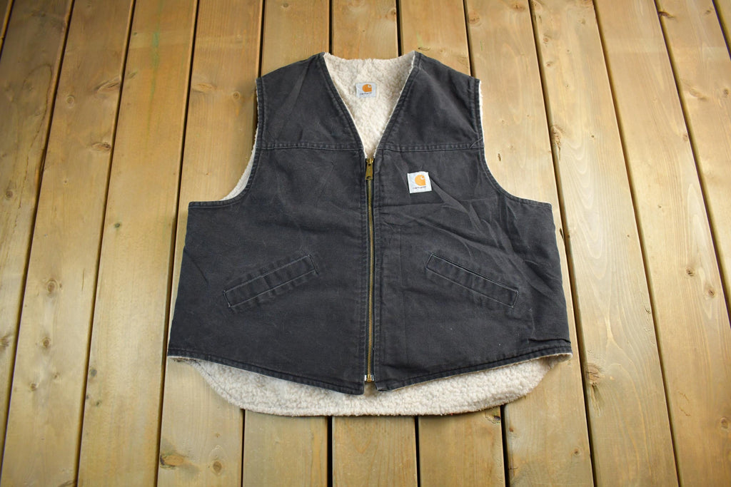 Vintage 1990s Carhartt Sherpa Lined Jacket Vest Mens XL