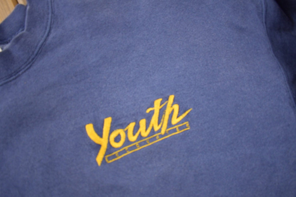 Vintage 1990s Youth Embroidered Crewneck Sweatshirt Made In USA