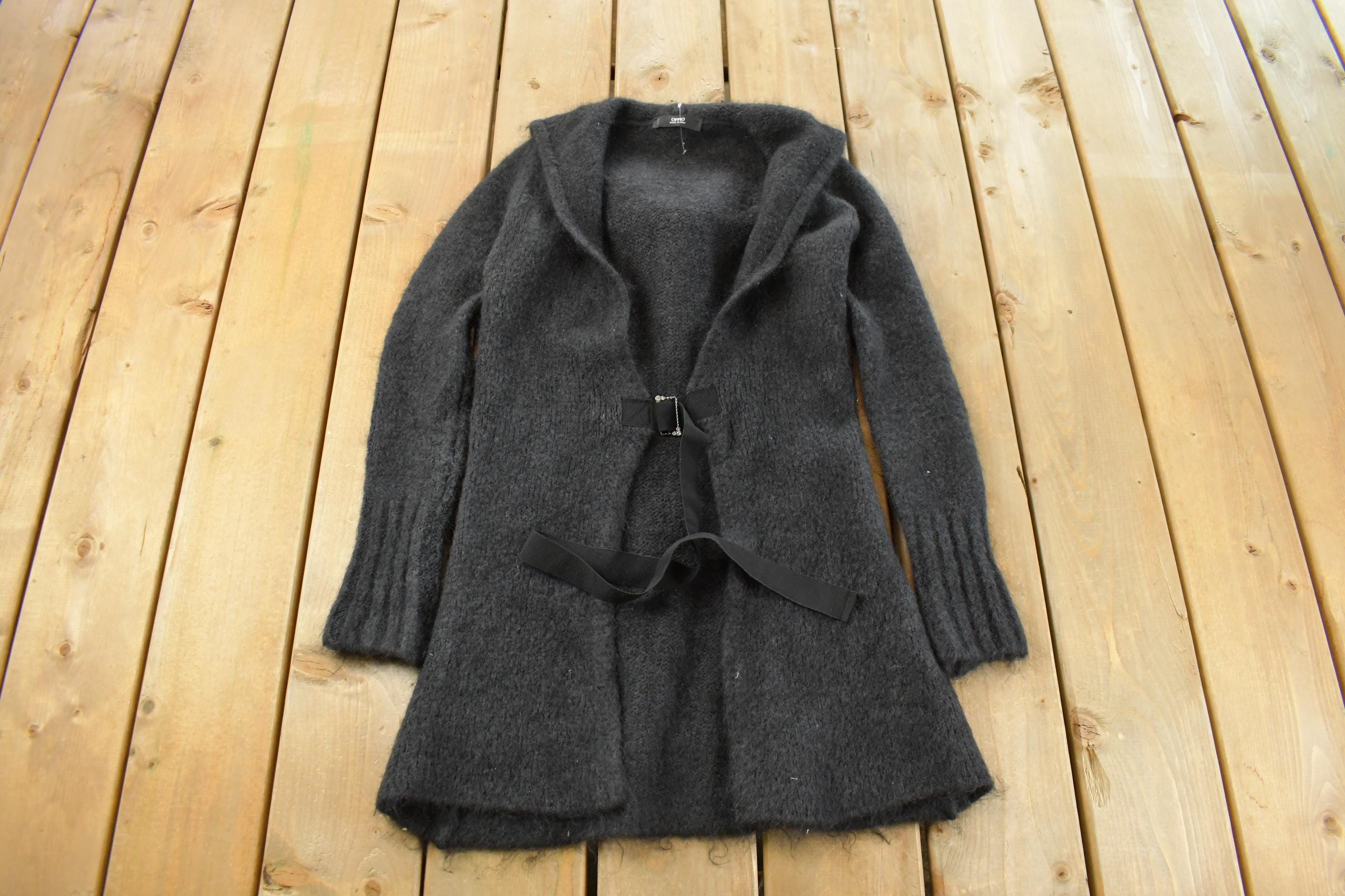 Vintage 2000s Oppio Knit Cardigan Mohair Shawl Wool Sweater Women's Medium