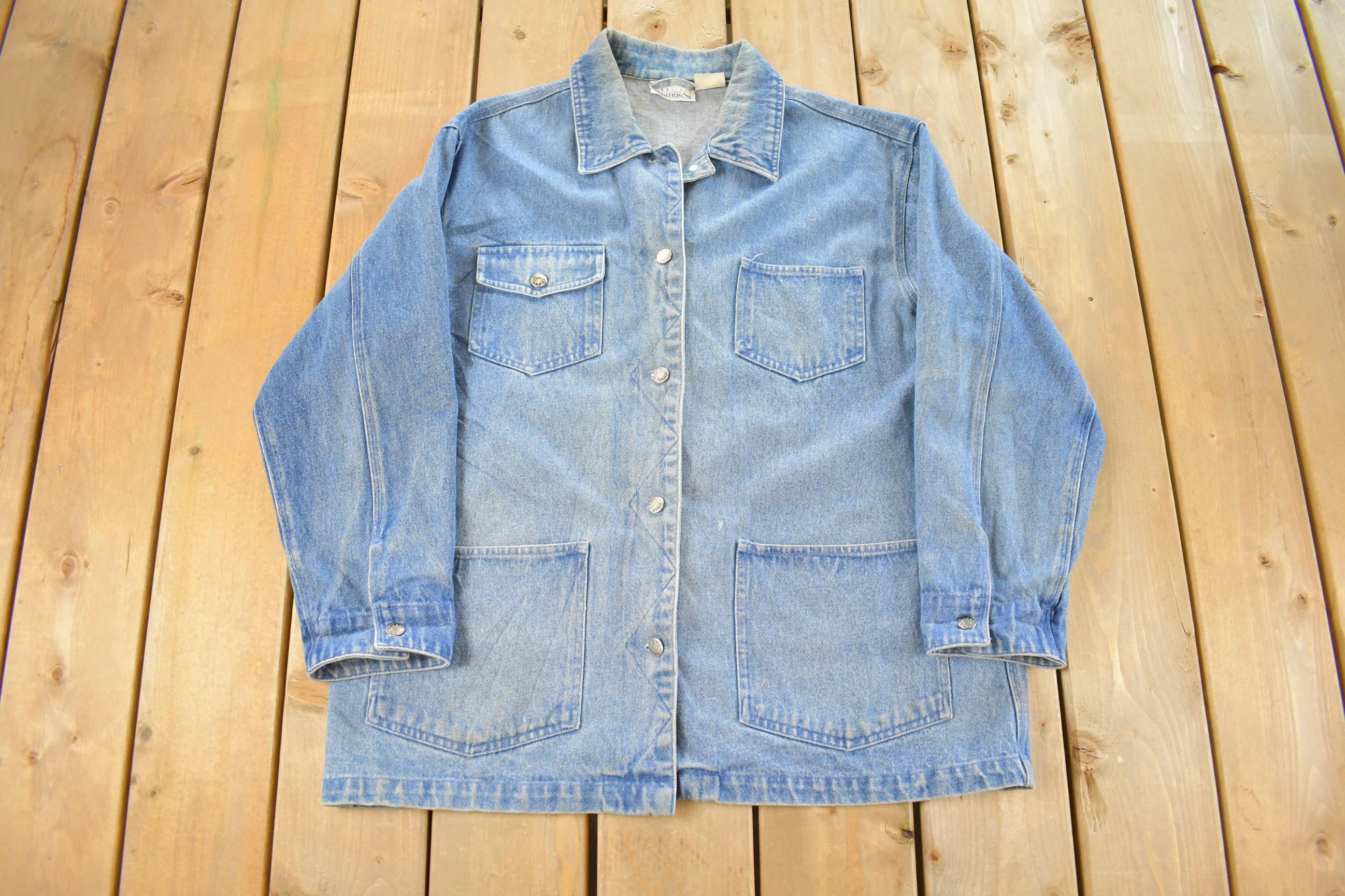 Vintage 1990s Editions Denim Chore Shirt Jacket Women's Large