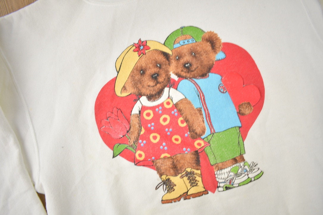 Vintage 1990s Cute Bears Graphic Crewneck Sweater Made In USA
