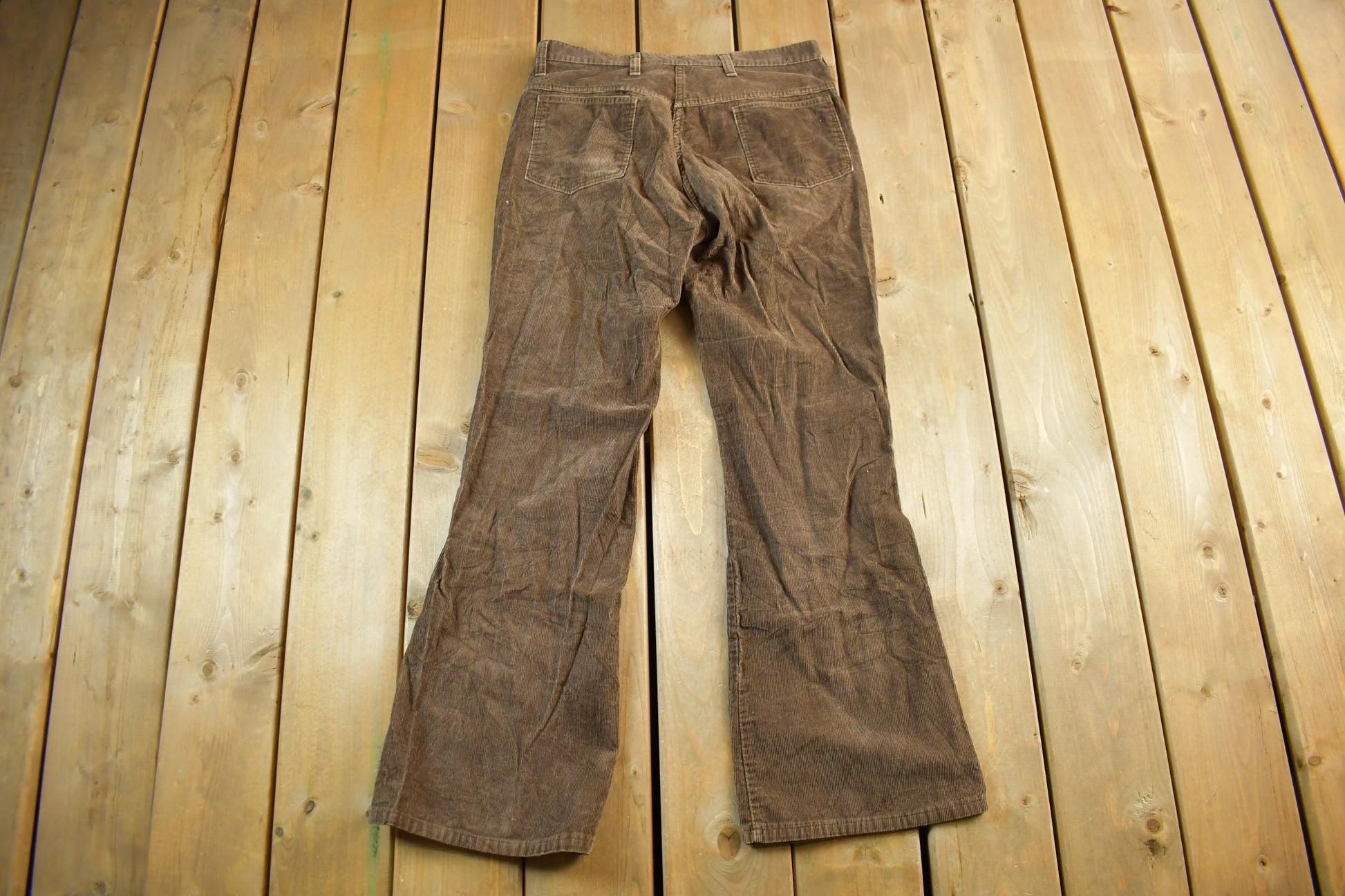 Vintage 1970s Bell Bottom Corduroy Flare Pants Size 32 x 31