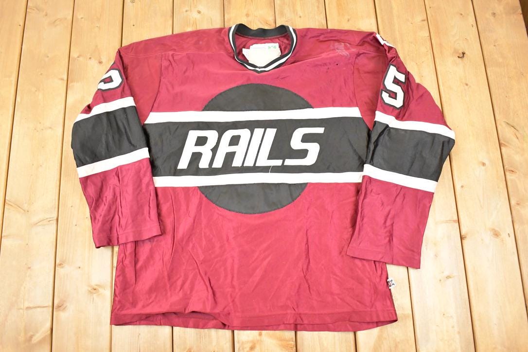 Vintage 1990s Rails USA Embroidered Hockey Jersey Mens XXL