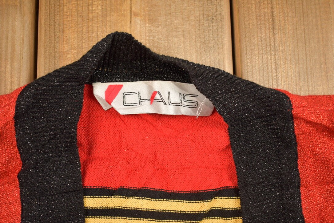Vintage 1990s Metallic Knitted Cardigan Sweater