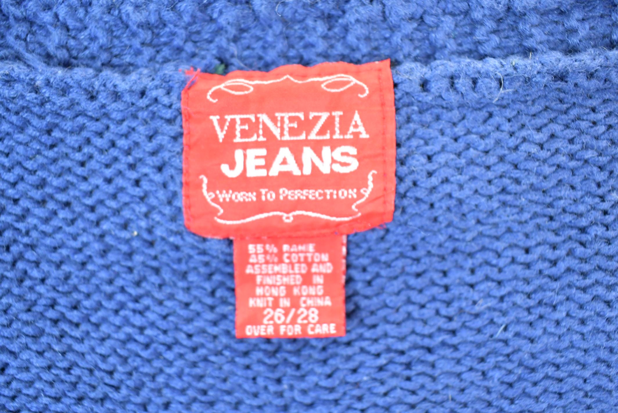 Vintage 1990s Venezia Jeans Floral Design Quarter Button Knit Cardigan Sweater Vest