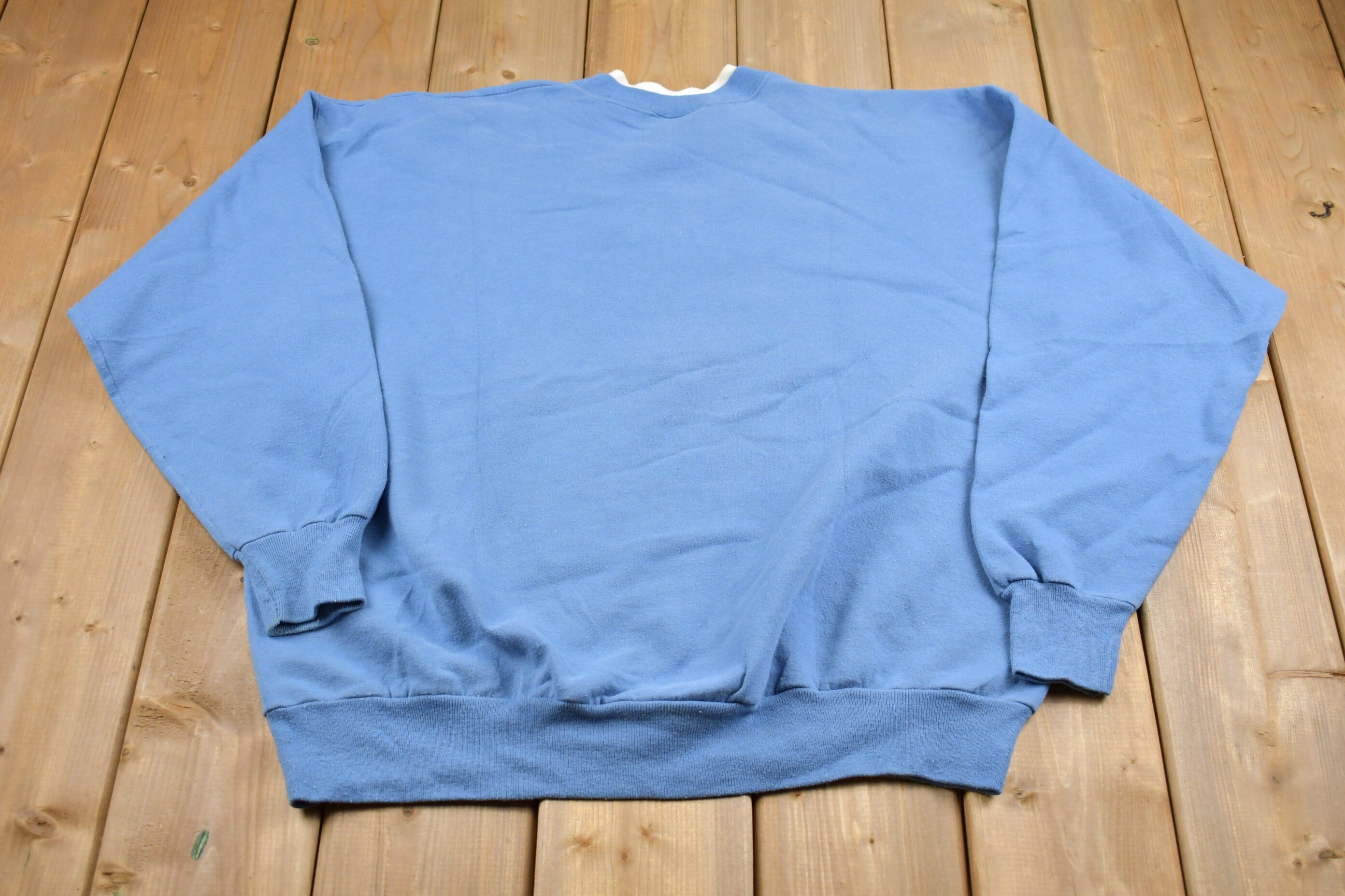 Vintage 1990s Cute Grandma Embroidered Double Collar Crewneck
