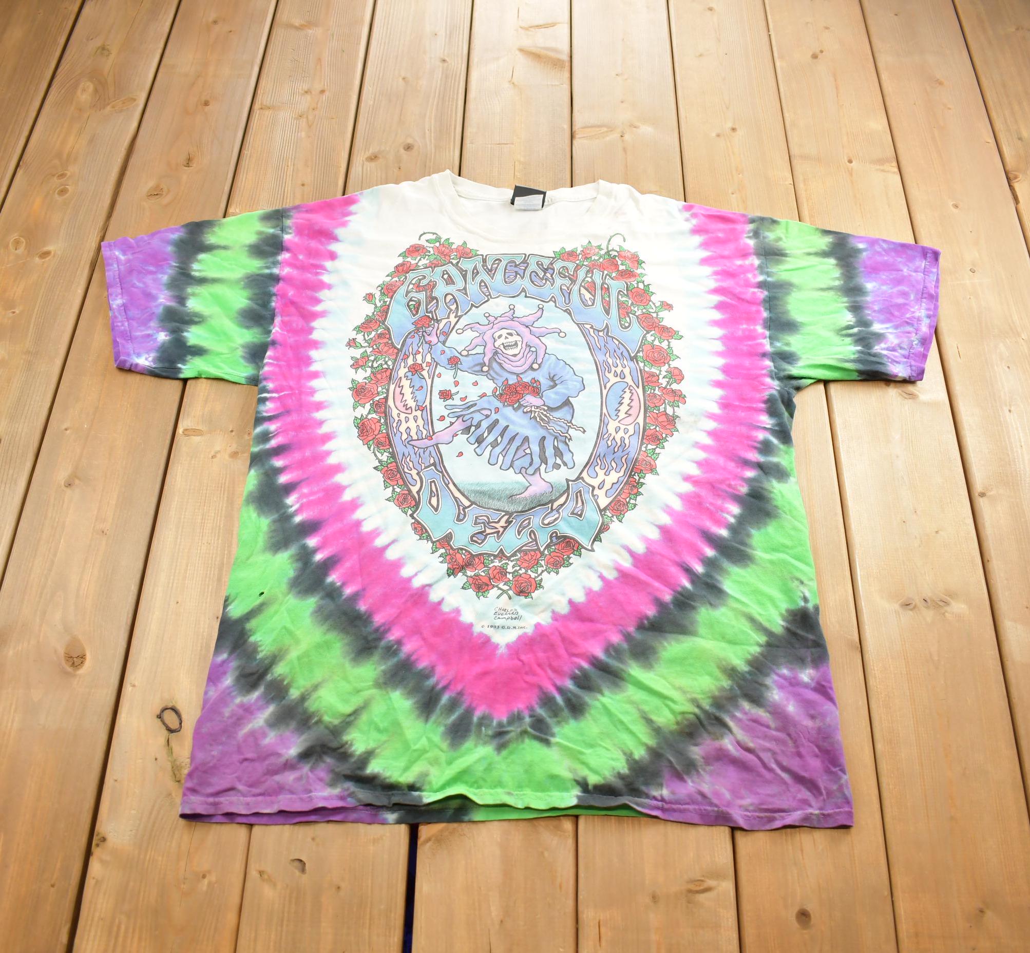 Vintage 1993 Grateful Dead All Over Print Tie Dye T-shirt Made In USA