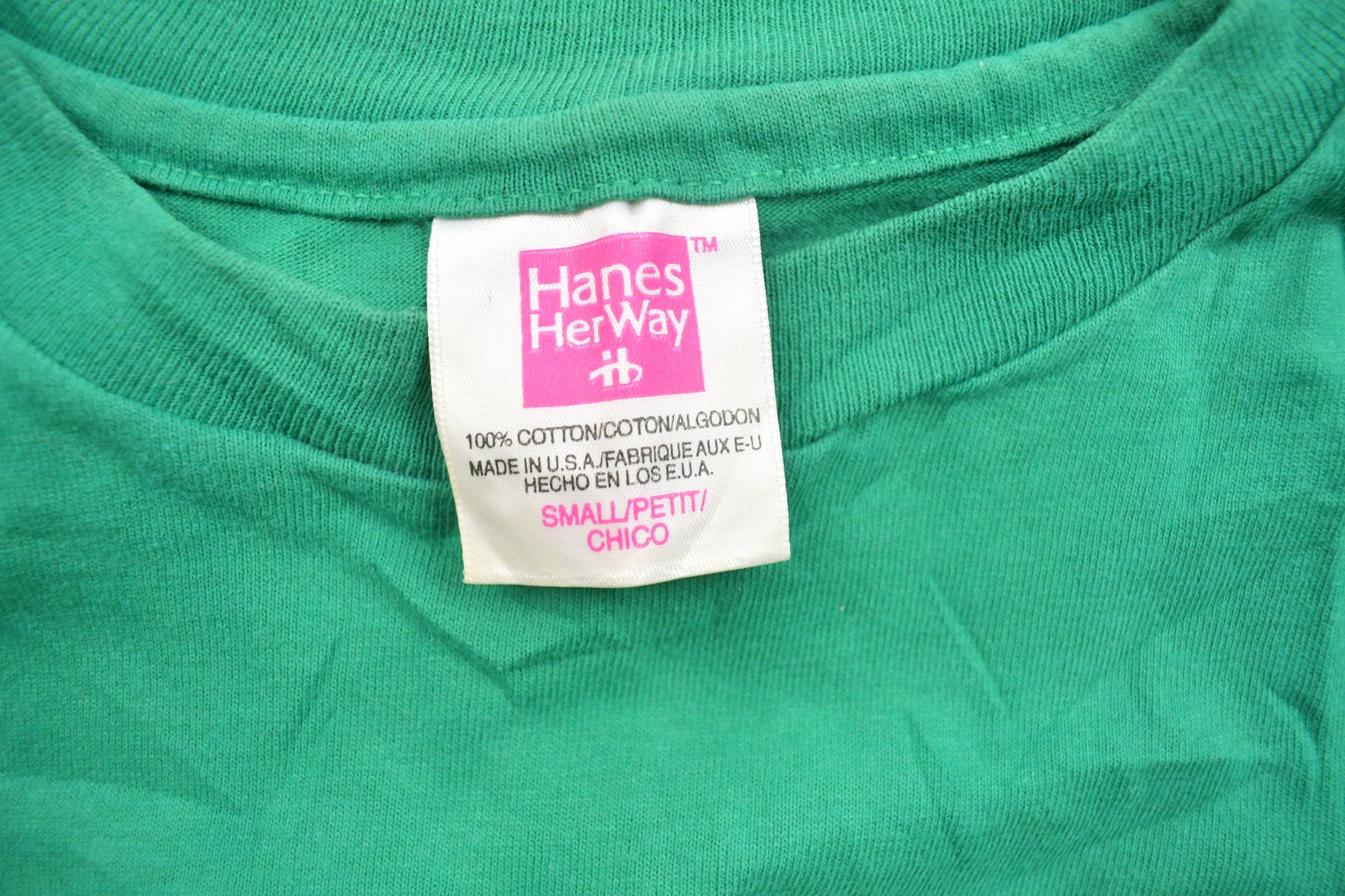 Vintage 1980s Hanes Blank Green T Shirt