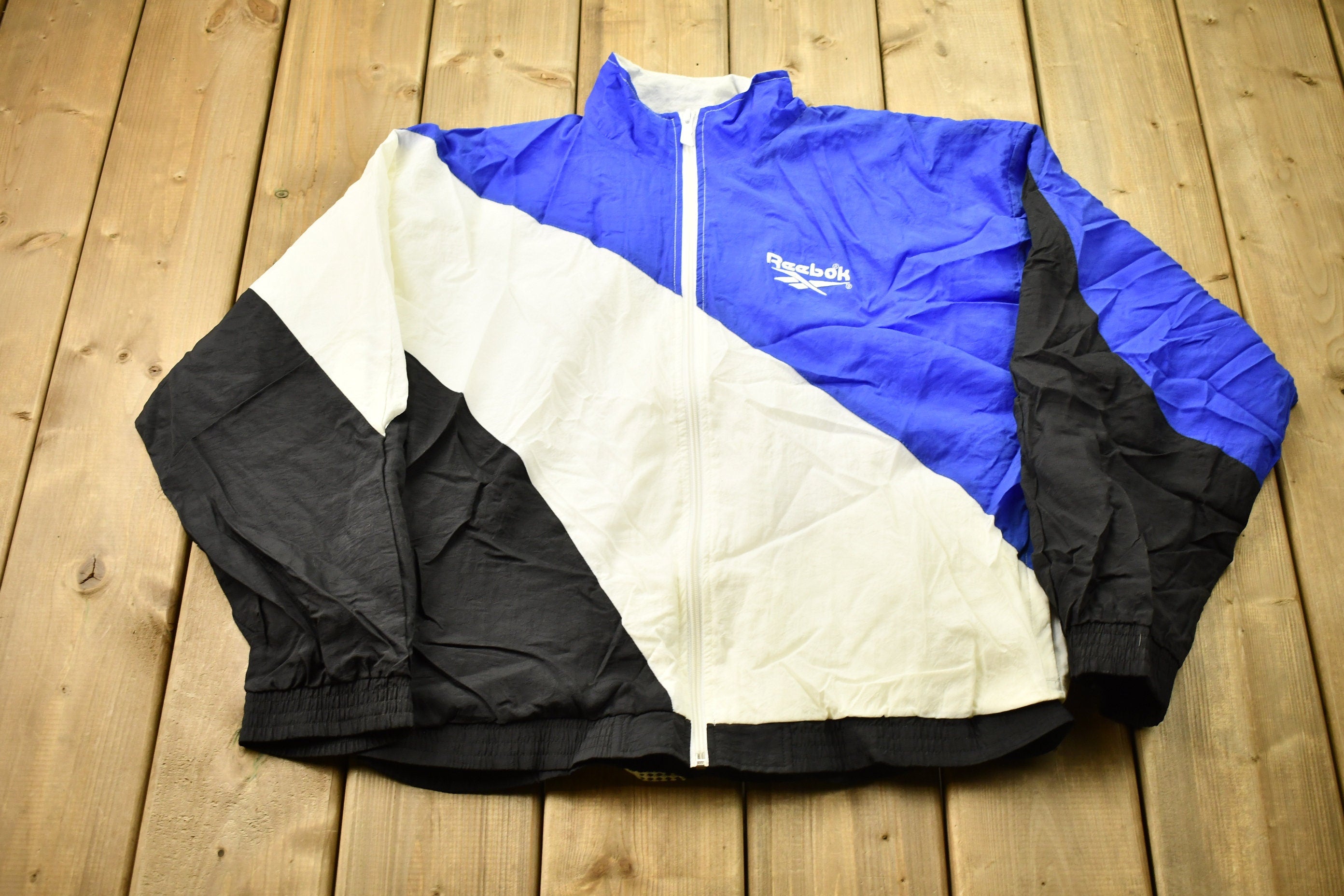 Vintage 1990s Reebok Embroidered Windbreaker Jacket