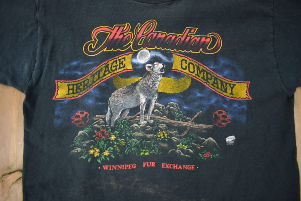 Vintage 1990s Winnipeg Fur Exchange Souvenir Travel Single Stitch T Shirt Made In USA Size L