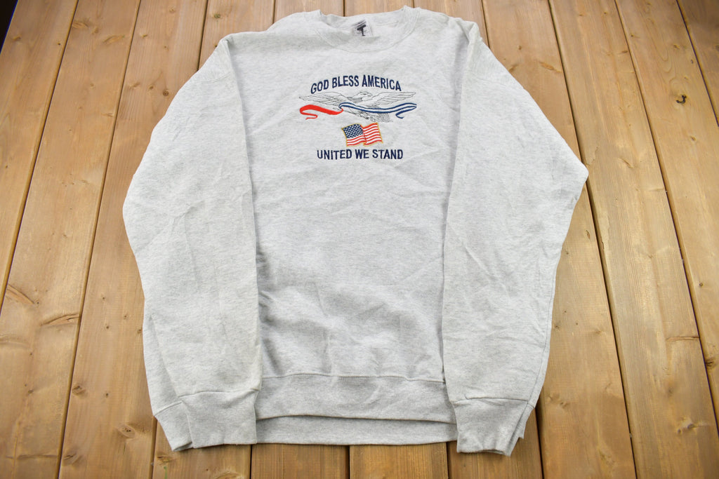 Vintage 1990s God Bless America United We Stand Crewneck Sweatshirt