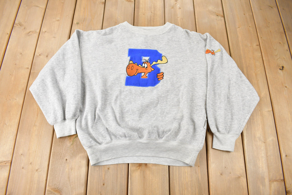 Vintage 1990s Embroidered Toon Time Bullwinkle J Moose Crewneck Sweatshirt
