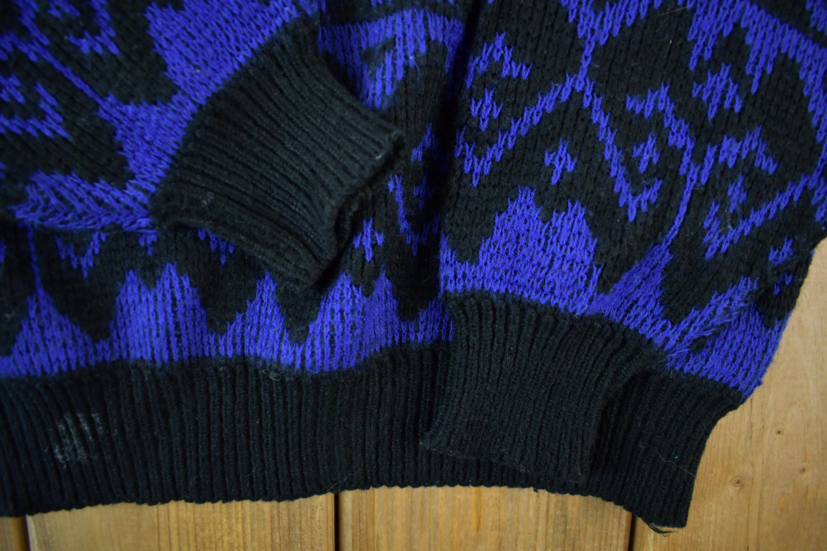 Vintage 1990s McGregor Knit Abstract Pattern Crewneck Sweater Men's Medium
