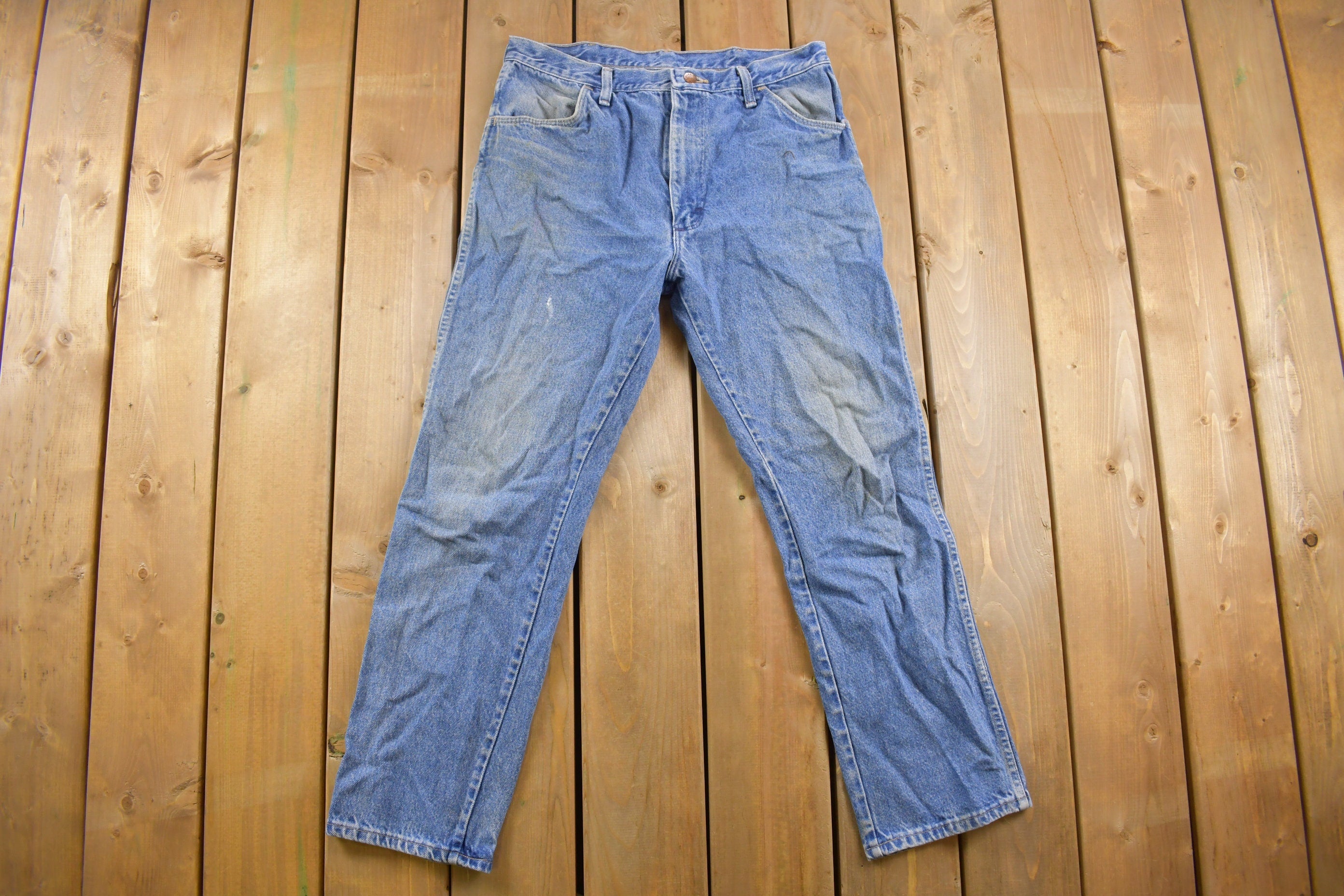 Vintage 1980s Rustler Brand Blue Denim Jeans 32 x 28