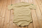 Vintage 1990s USMC Military Beige Blank Button Up Shirt