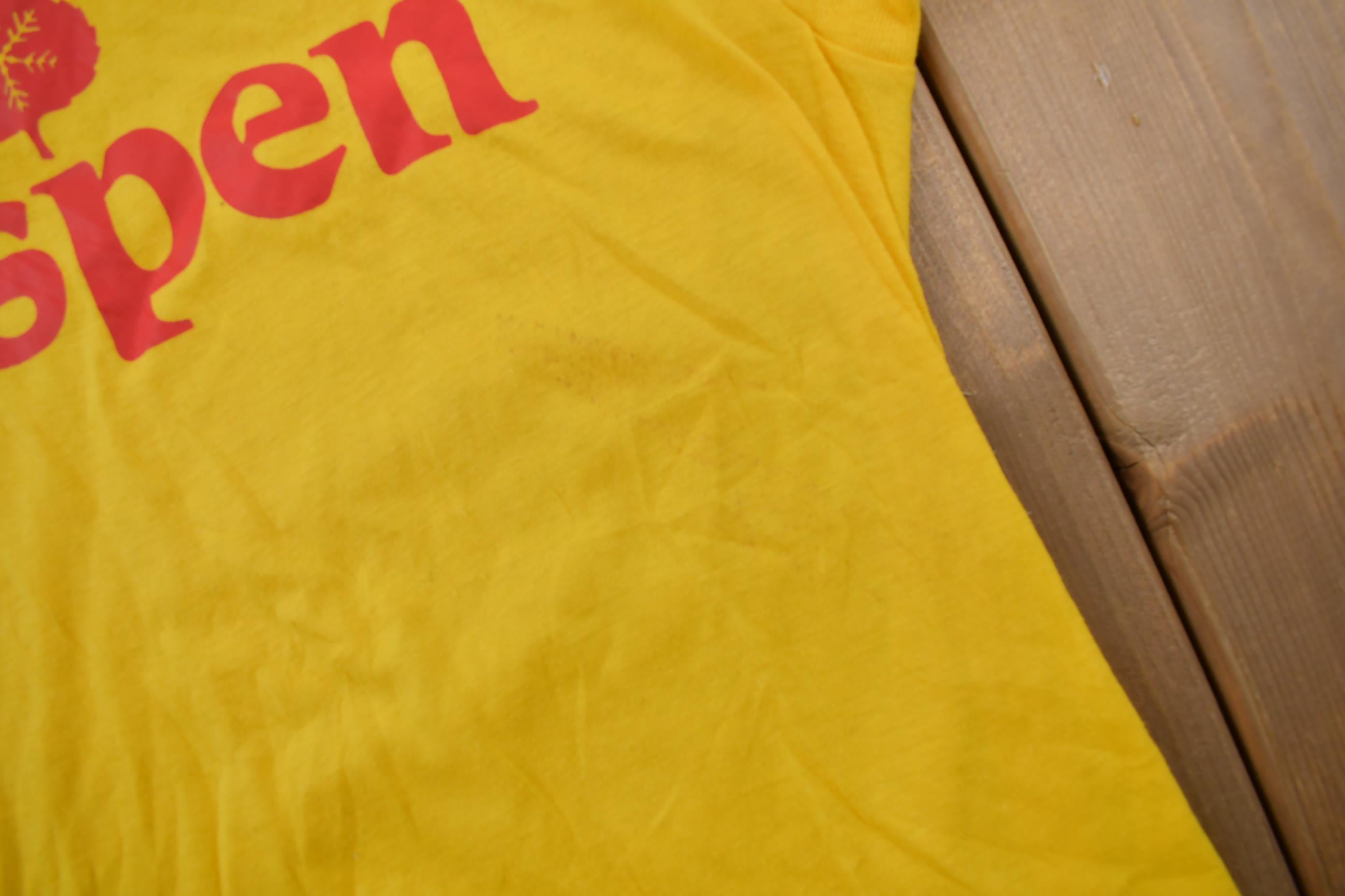 Vintage 1970s Aspen Colorado Graphic Souvenir Travel T-Shirt