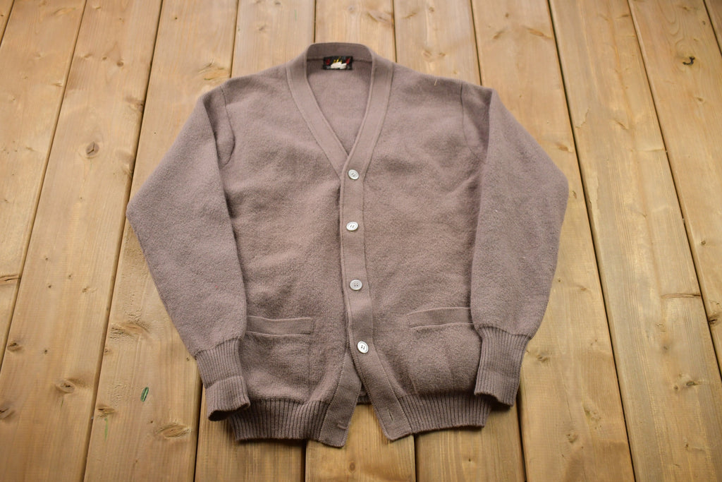Vintage 1990s Brown Knitted Cardigan Sweater