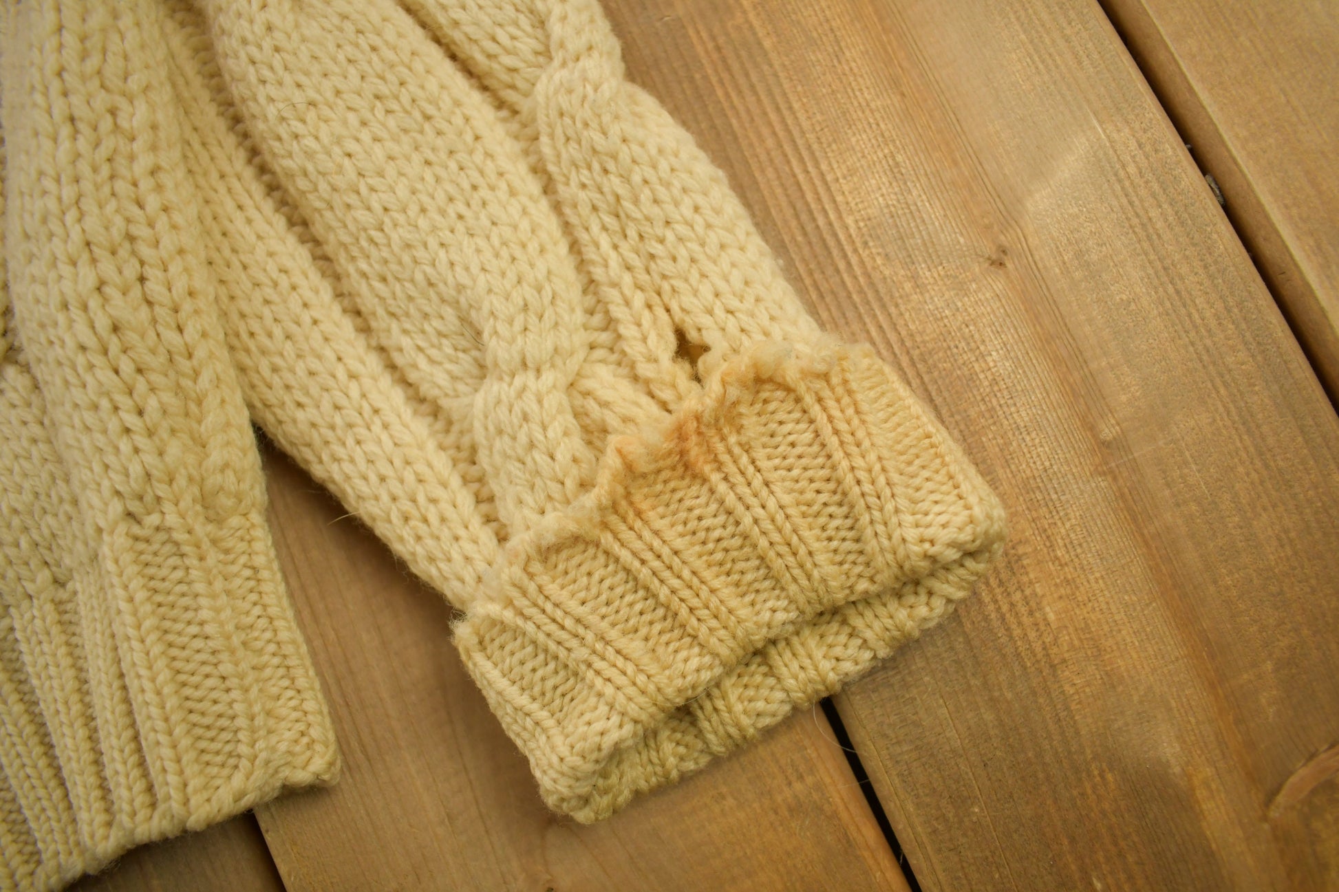 Vintage 1950s Redwood & Ross Cable Knit Cardigan Sweater