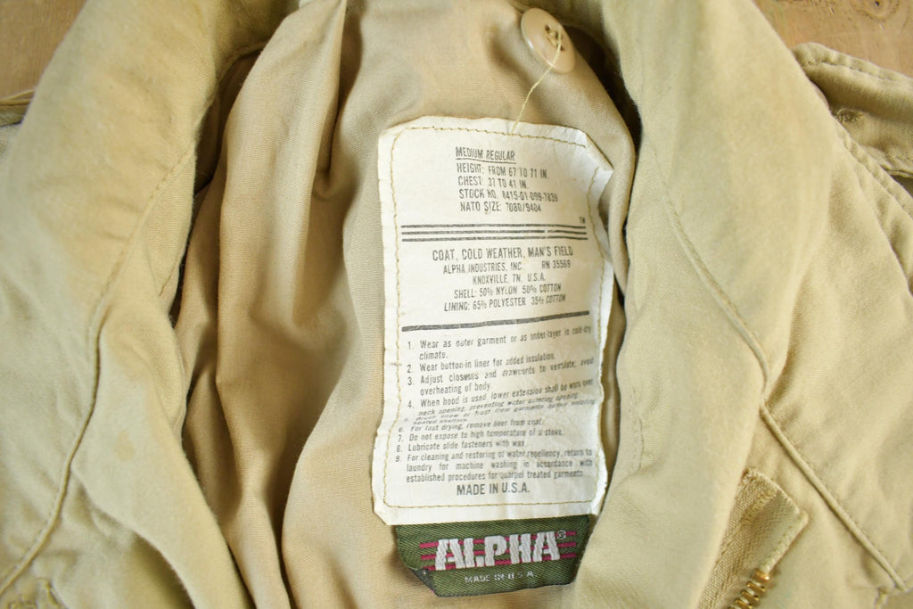 Vintage 1980s Alpha Industries Military Army Cold Weather Field Jacket
