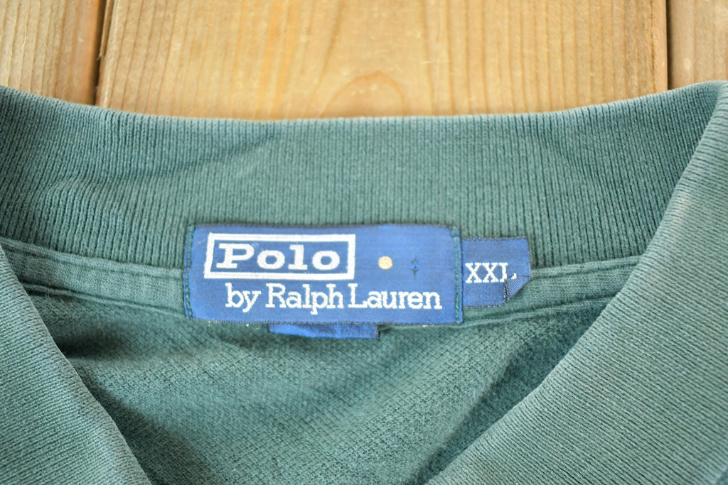 Vintage 1990s Polo By Ralph Lauren Quarter Button Up Polo Shirt Men's XL