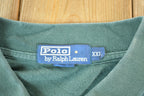 Vintage 1990s Polo By Ralph Lauren Quarter Button Up Polo Shirt Men's XL