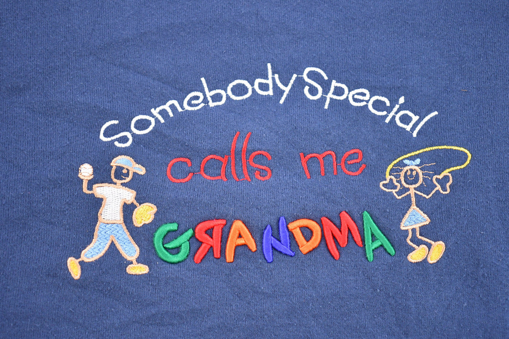 Vintage 1990s Cute Grandma Embroidered Crewneck Sweatshirt