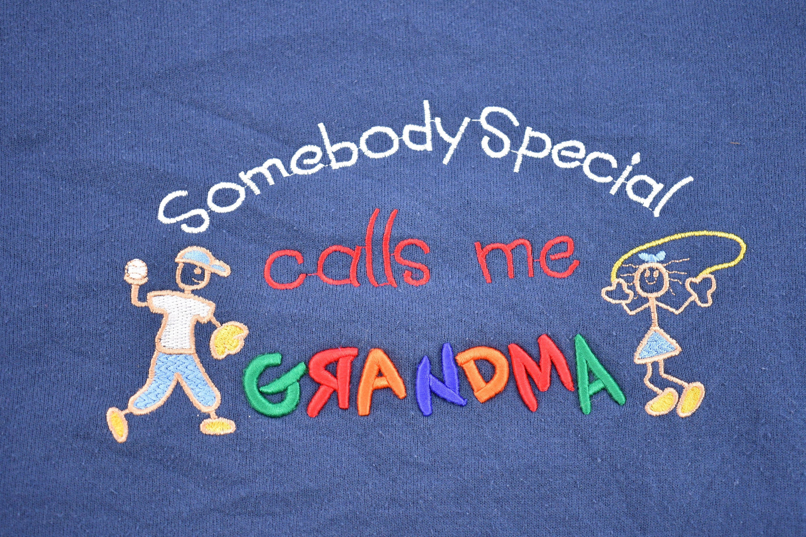 Vintage 1990s Cute Grandma Embroidered Crewneck Sweatshirt