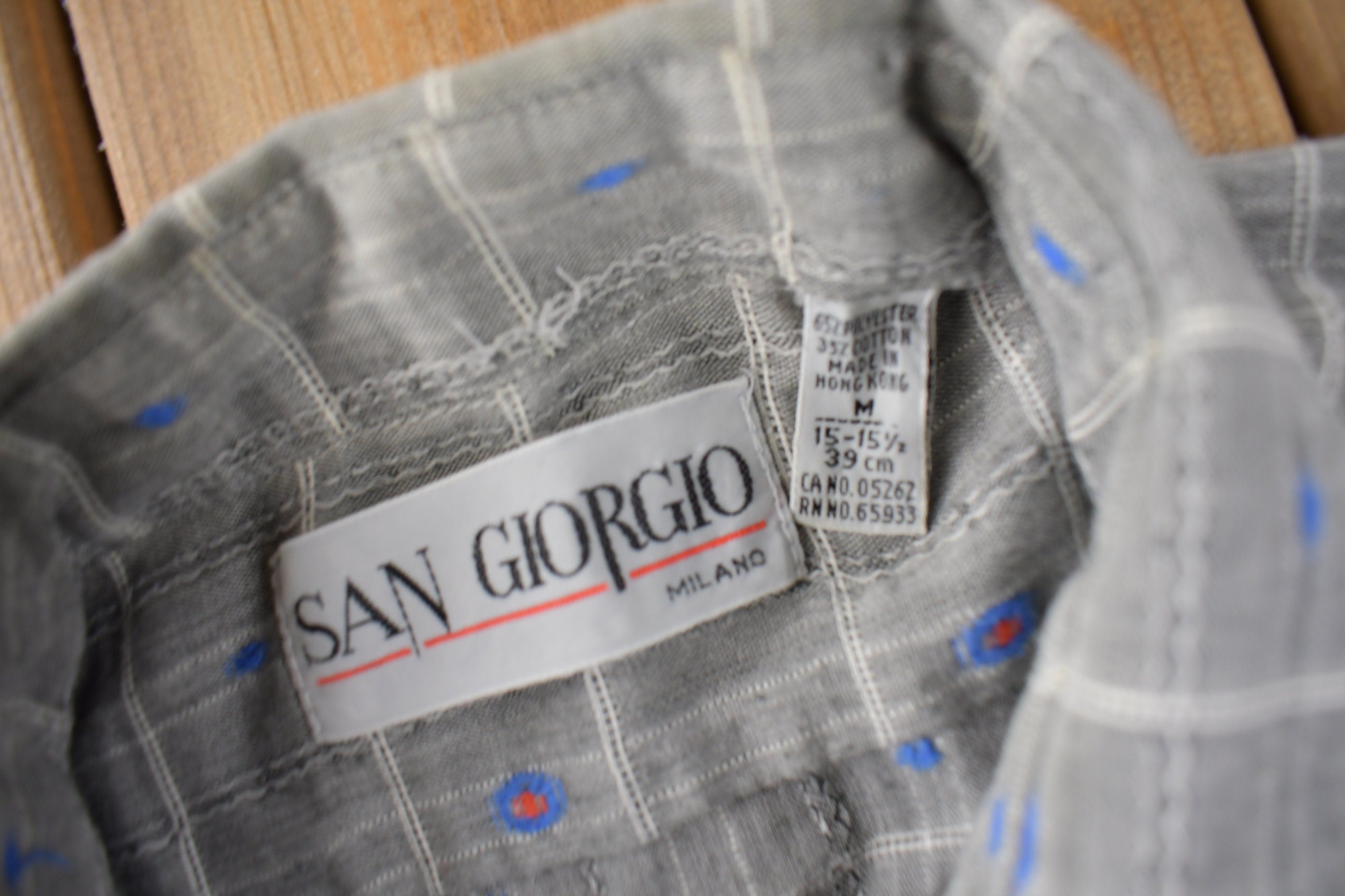 Vintage 1990s San Giorgio Plaid Button Up Dress Shirt Size M