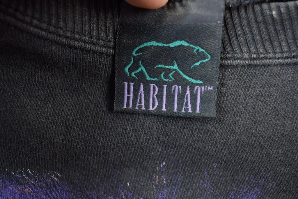Vintage 1990s Lake Tahoe Habitat Wolf Face Crewneck