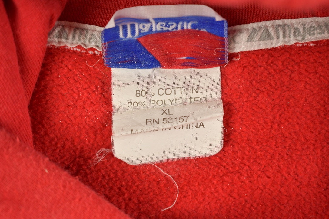 Vintage 1990s Majestic University Of Ohio State Buckeyes Embroidered Hoodie