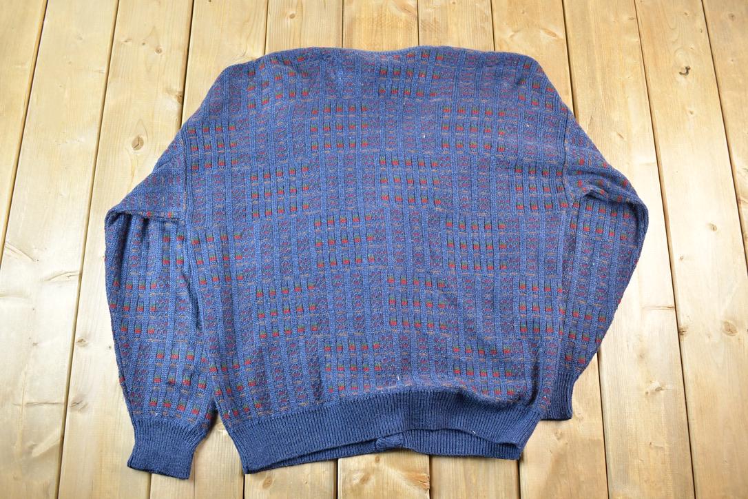 Vintage 90s Van Heusen Knit Cardigan Sweater Mens XL