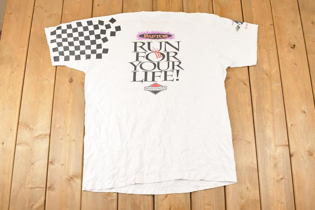 Vintage 1990s Briggs And Stratton Raptor Engine Racing Souvenir T-Shirt Men's XL