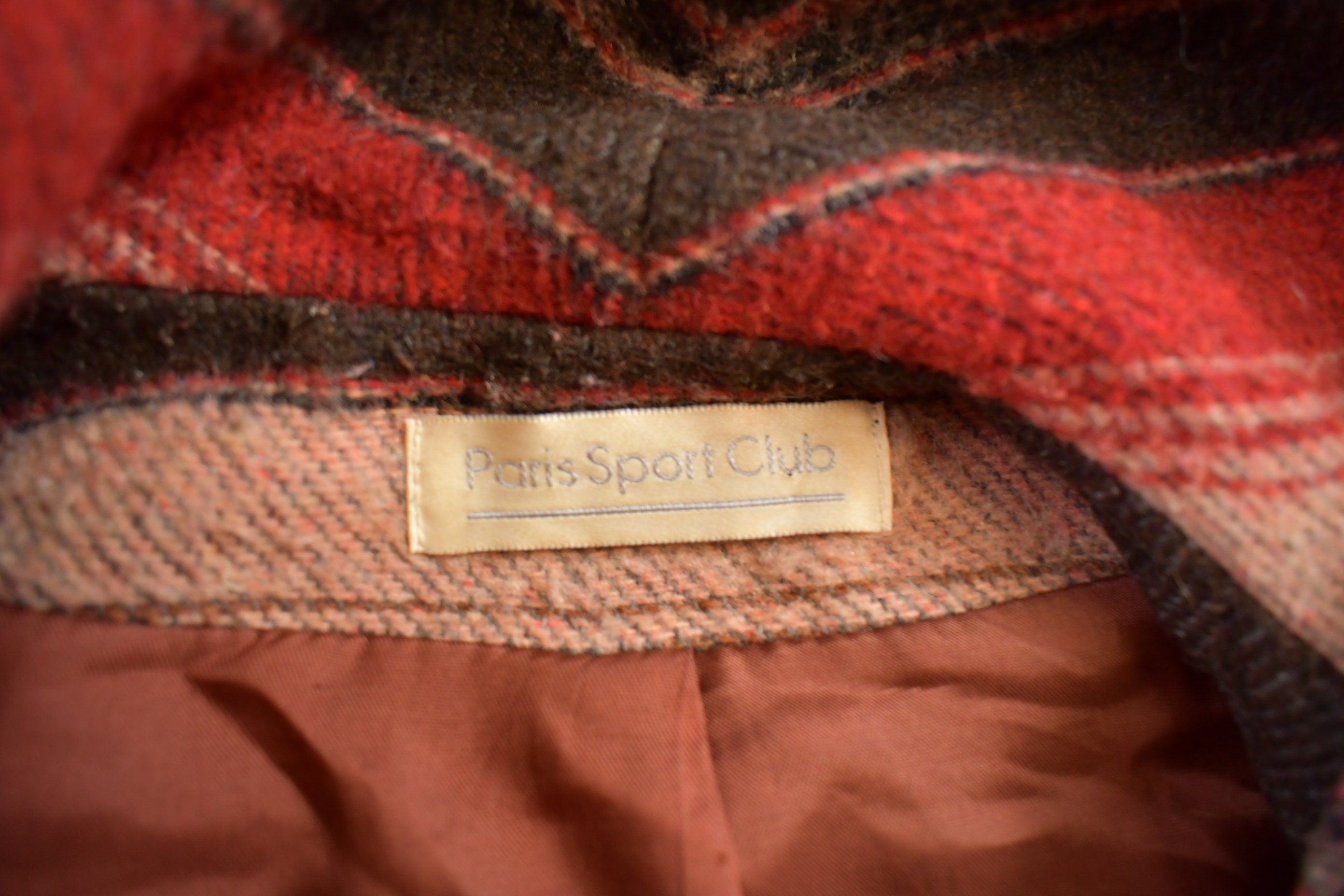 Vintage 1970s Paris Sports Club Wool Jacket