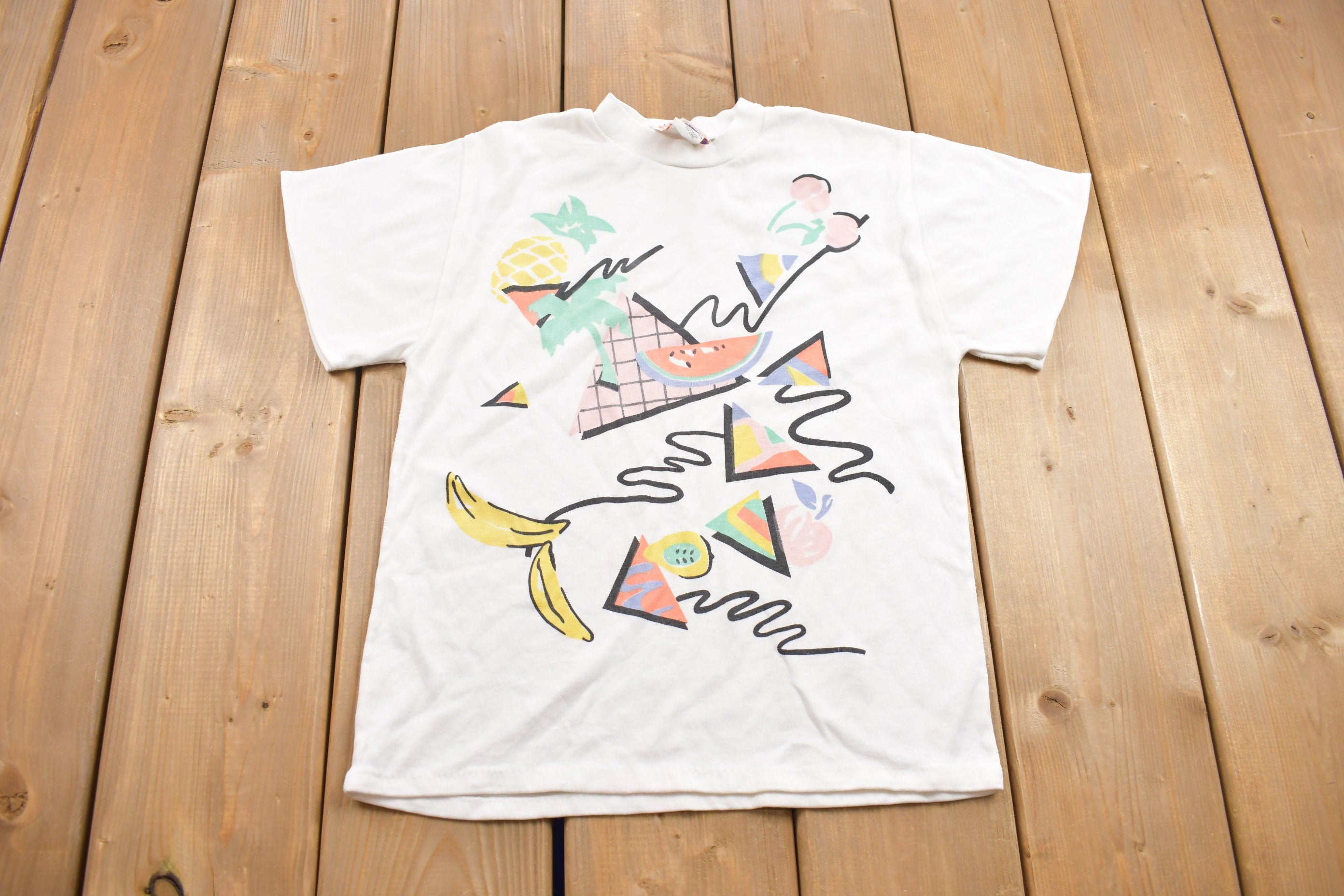 Vintage 1980s Fruit Graphic T Shirt