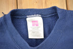 Vintage 1990s Navy Blue Blank Hanes Herway Crewneck Sweatshirt
