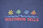 Vintage 1990s Wisconsin Dells Embroidered Sun Crewneck Sweatshirt Men's L