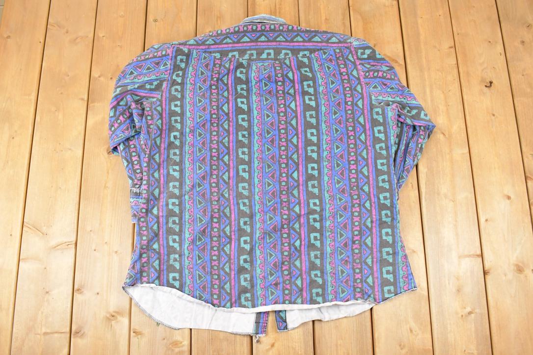 Vintage 1990s Panhandle Slim Abstract Button Up Shirt Men's XL