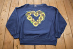 Vintage 1990s Sunflower Heart Crewneck Crewneck Sweatshirt