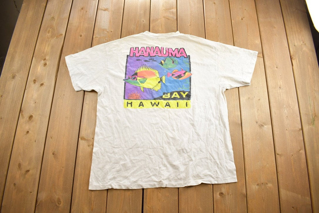Vintage 1990s Hanauma Hawaii Souvenir Travel T Shirt Made In USA