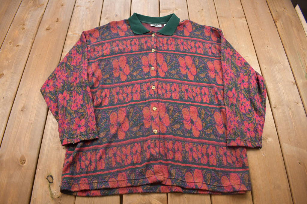 Vintage 1990s Gitano Floral Button Up Sweatshirt